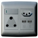 Sa/Euro/USB Socket 4×4 Silver (Hello Today)