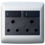 Double Socket Silver/Black 4×4 (Hello Today)