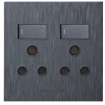 4×4 Double Socket Dark Grey Design – Hello Today