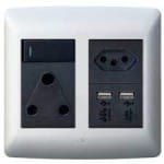 Sa/Euro/USB Socket 4×4 Silver (Hello Today)