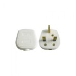 13A 3Pin Plugtop UK- Fused White