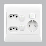 Brightstar 2xEuro+Schuko White Socket 4×4 – EPL334