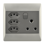 Brightstar SA+3x Euro Charcoal/Champagne Socket 4×4 – EPL355 DUO