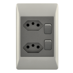 Brightstar 2x Euro Charcoal/Champagne Socket 2×4 – EPL363 DUO