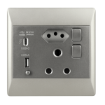 Brightstar SA+Euro+USB+USB C Type Charcoal/Champagne Socket 4×4 – EPL365 DUO