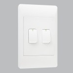 Brightstar 2×4 2 Lever 2 Way Switch WH ESW002/2
