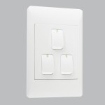 Brightstar 2×4 3 Lever 1 Way Switch WH ESW003