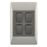 Brightstar 2×4 4 Lever 2 Way Switch Charcoal & Champagne ESW074/2 DUO